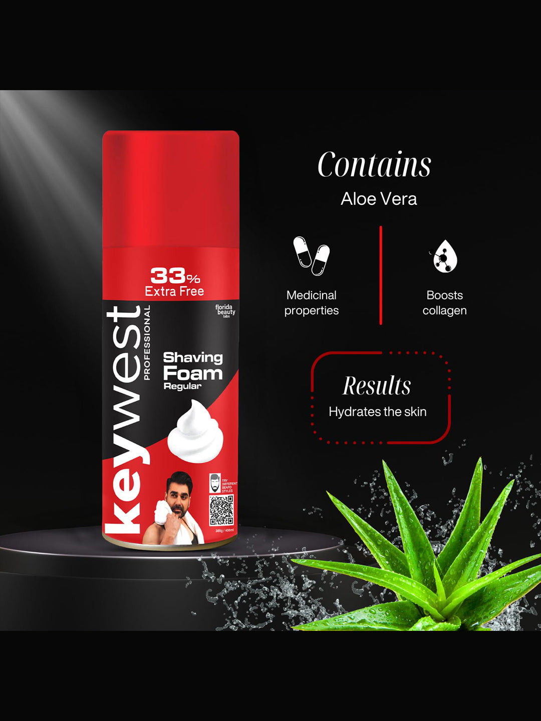 Keywest Regular Pre Shaving Foam for Men (385gm)