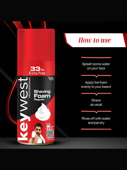 Keywest Regular Pre Shaving Foam for Men (385gm)