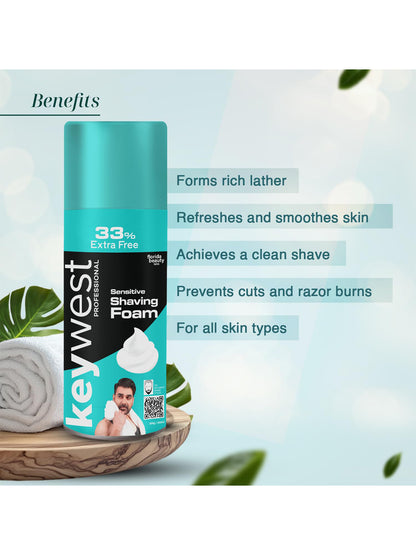 Keywest Sensitive Pre Shaving Foam for Men (385gm)
