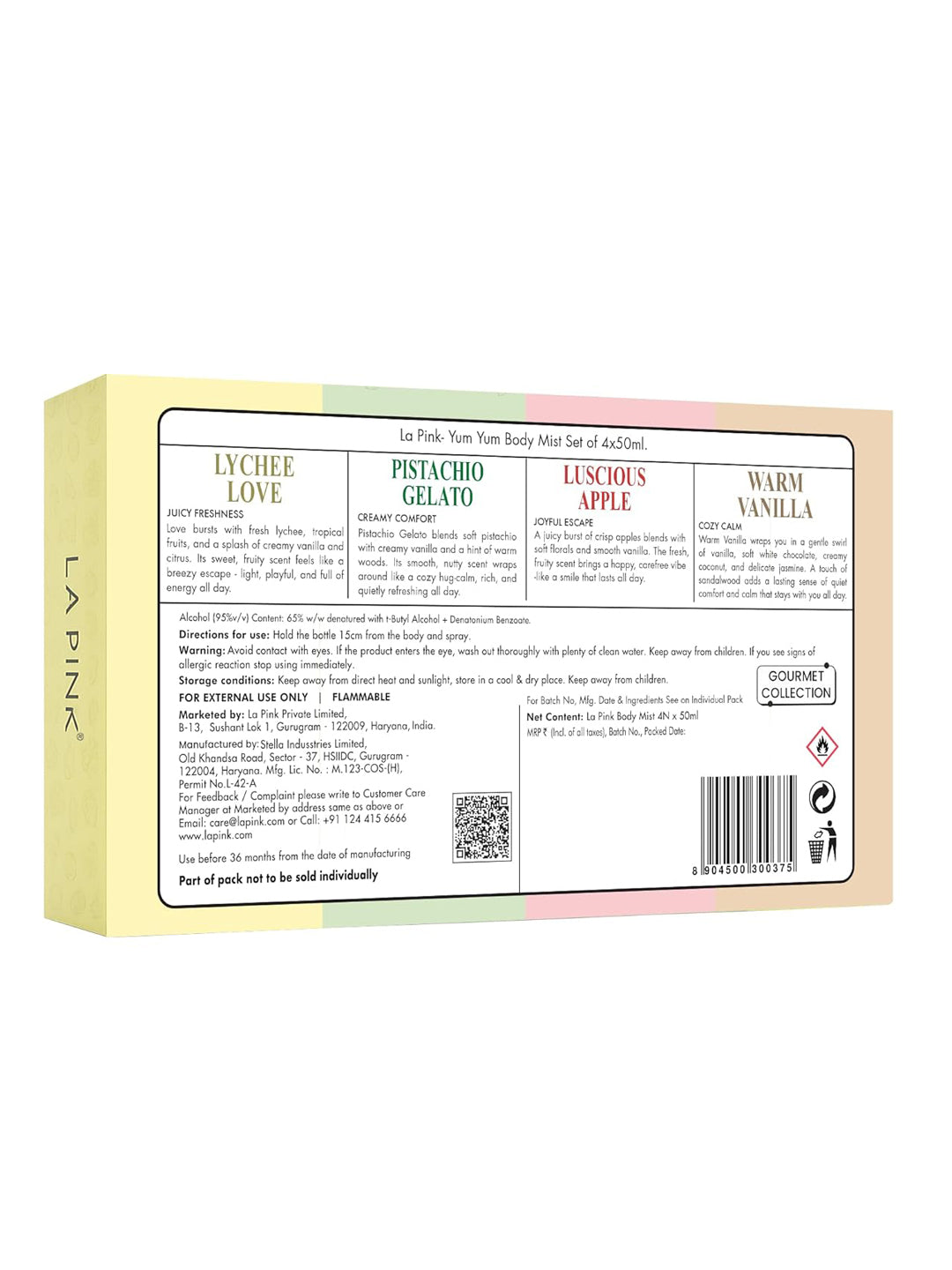 LA PINK Yum Yum Body Mist Gourmet Collection Gift Set (4x50ml)