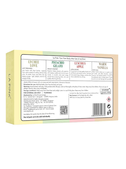 LA PINK Yum Yum Body Mist Gourmet Collection Gift Set (4x50ml)