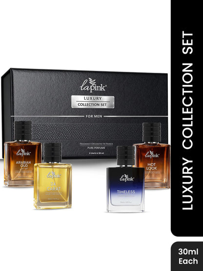 LA PINK Luxury Collection Gift Set for Men Hot Look, 24 Carat, Timeless, Arabian Oud (30ml x 4)