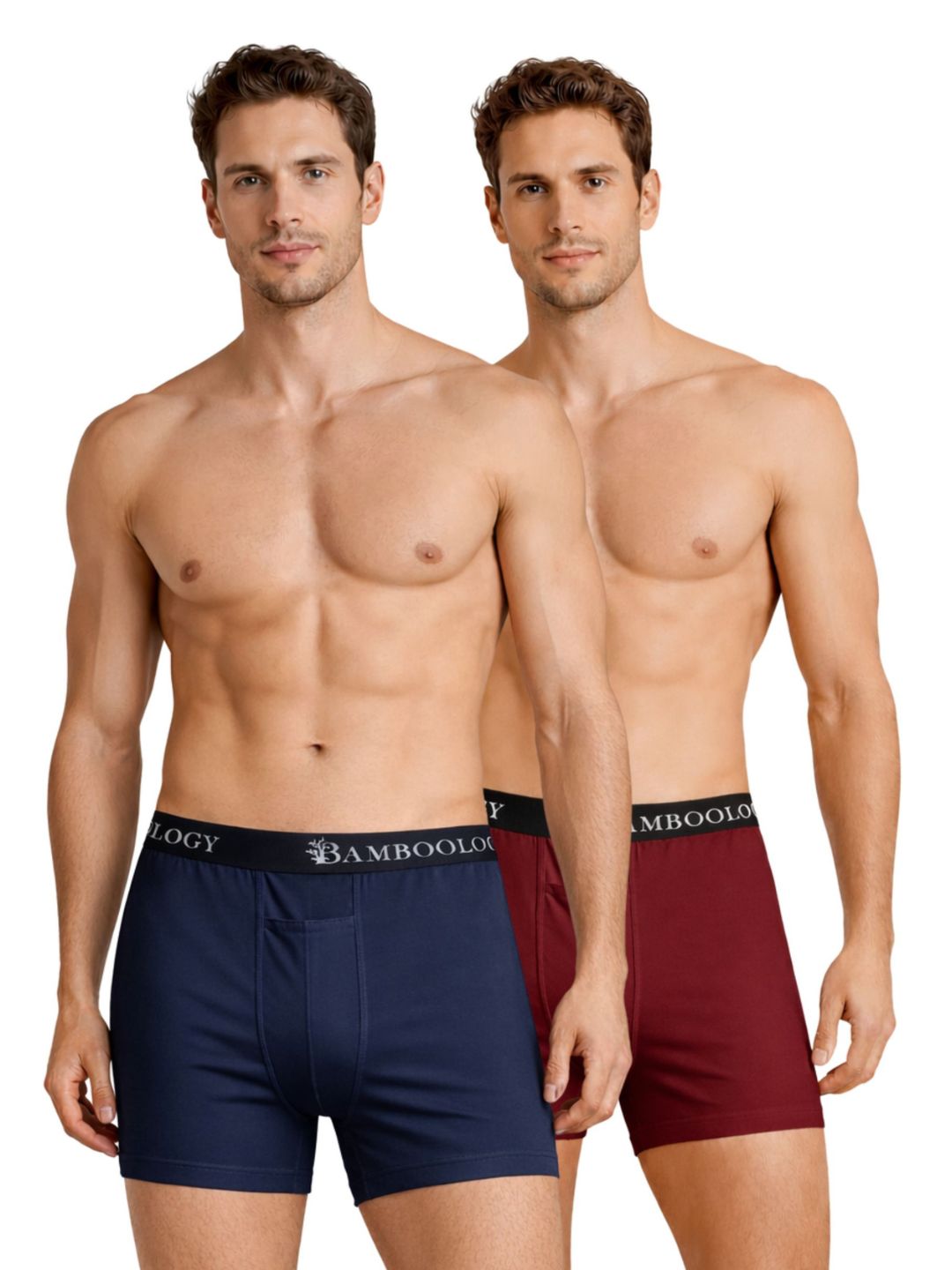 Bamboology Ultra-Soft Trunks & Boxers - Navy Blue & Maroon (Pack of 2)