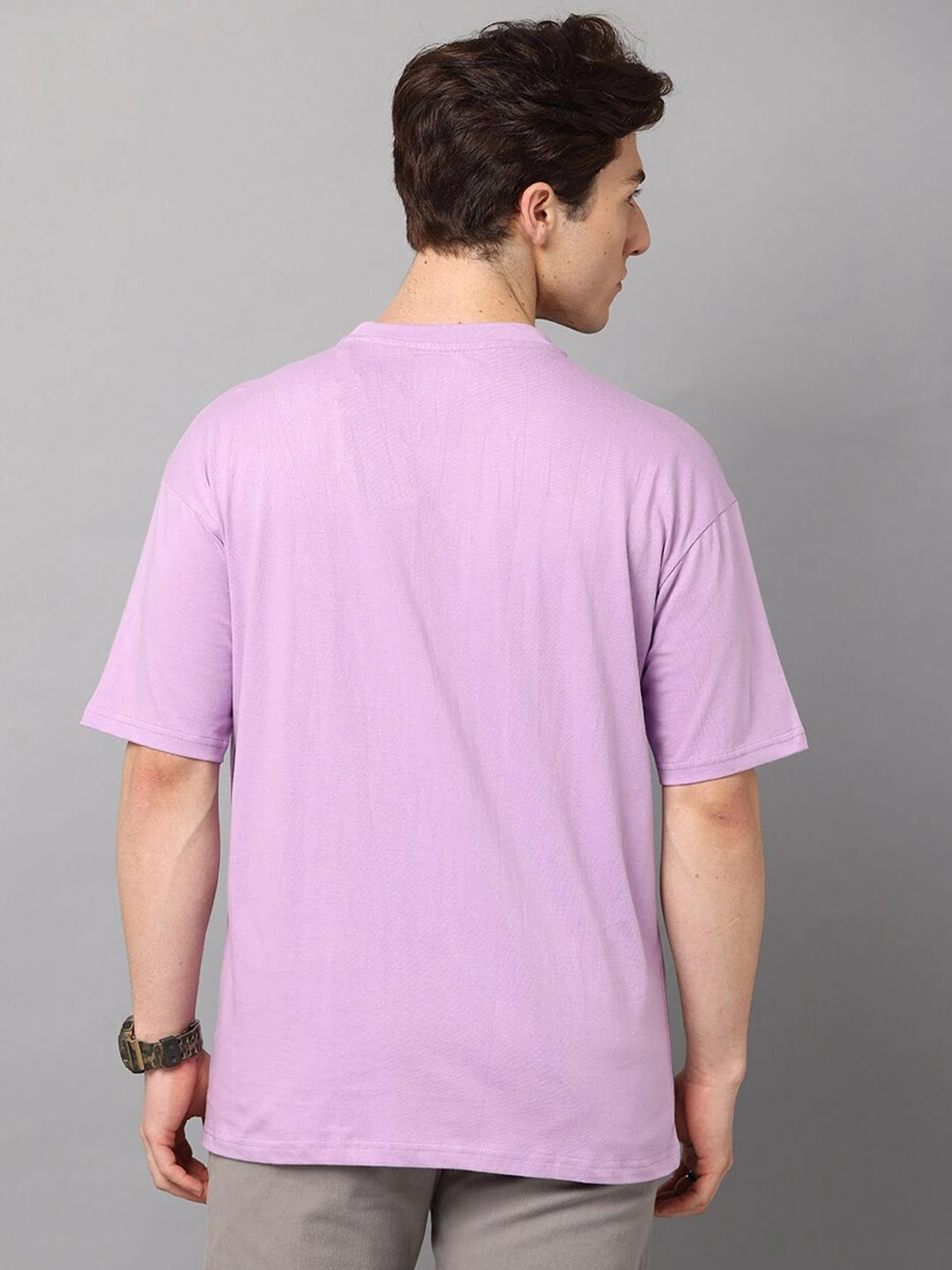 Silisoul Lavender Oversized Fit Cotton Short Sleeves T-Shirt