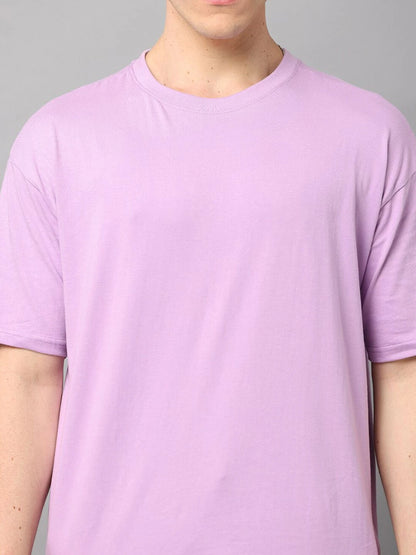 Silisoul Lavender Oversized Fit Cotton Short Sleeves T-Shirt