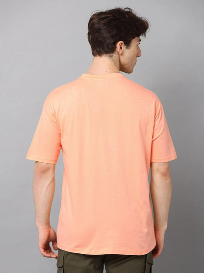 Silisoul Peach Oversized Fit Cotton Short Sleeves T-Shirt