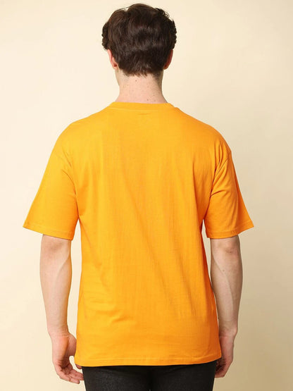 Silisoul Mustard Oversized Fit Cotton Short Sleeves T-Shirt