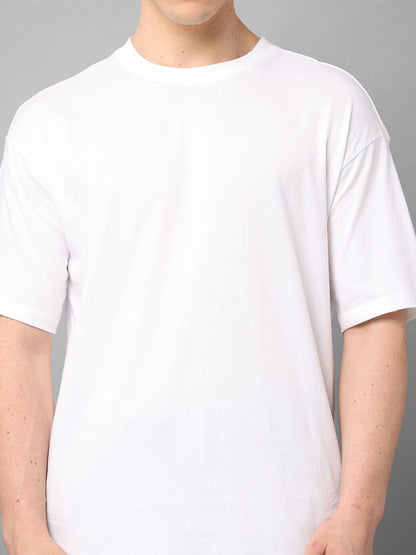 Silisoul White Oversized Fit Pure Cotton Short Sleeves T-Shirt