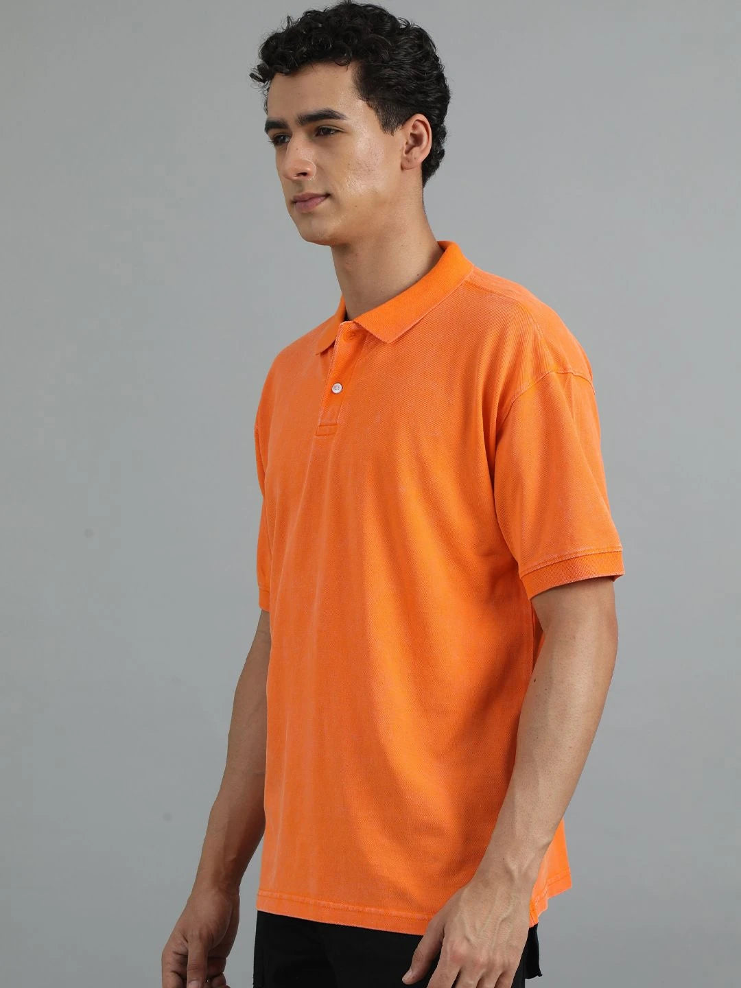 Silisoul Orange Oversized Fit Pure Cotton Short Sleeves T-Shirt