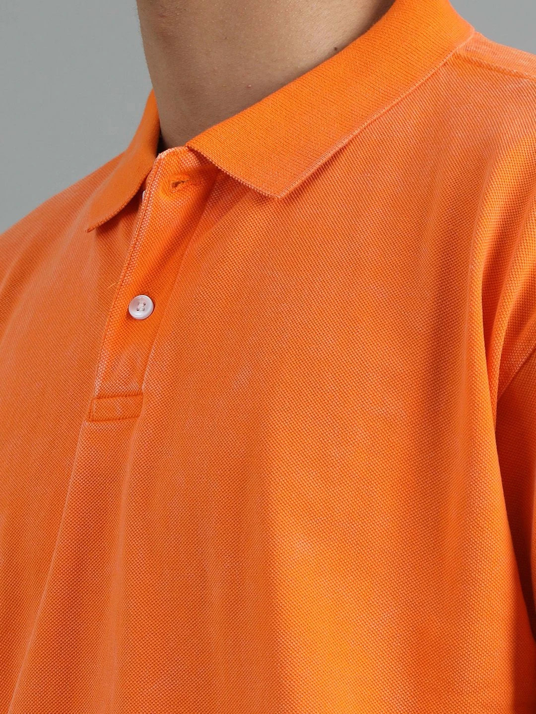 Silisoul Orange Oversized Fit Pure Cotton Short Sleeves T-Shirt