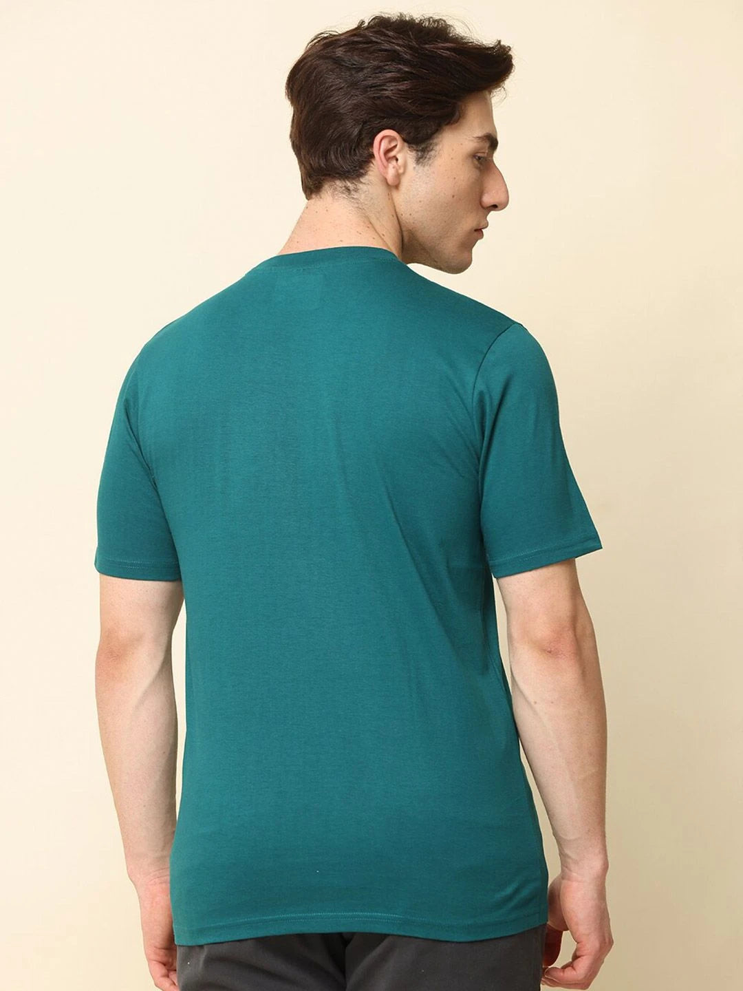 Silisoul Green Regular Fit Cotton Short Sleeves T-Shirt