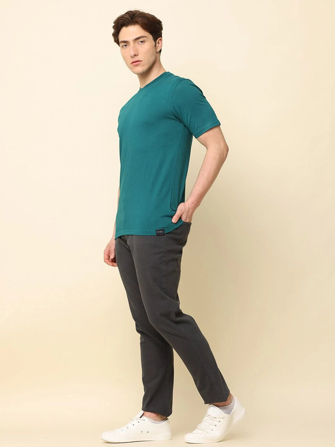 Silisoul Green Regular Fit Cotton Short Sleeves T-Shirt