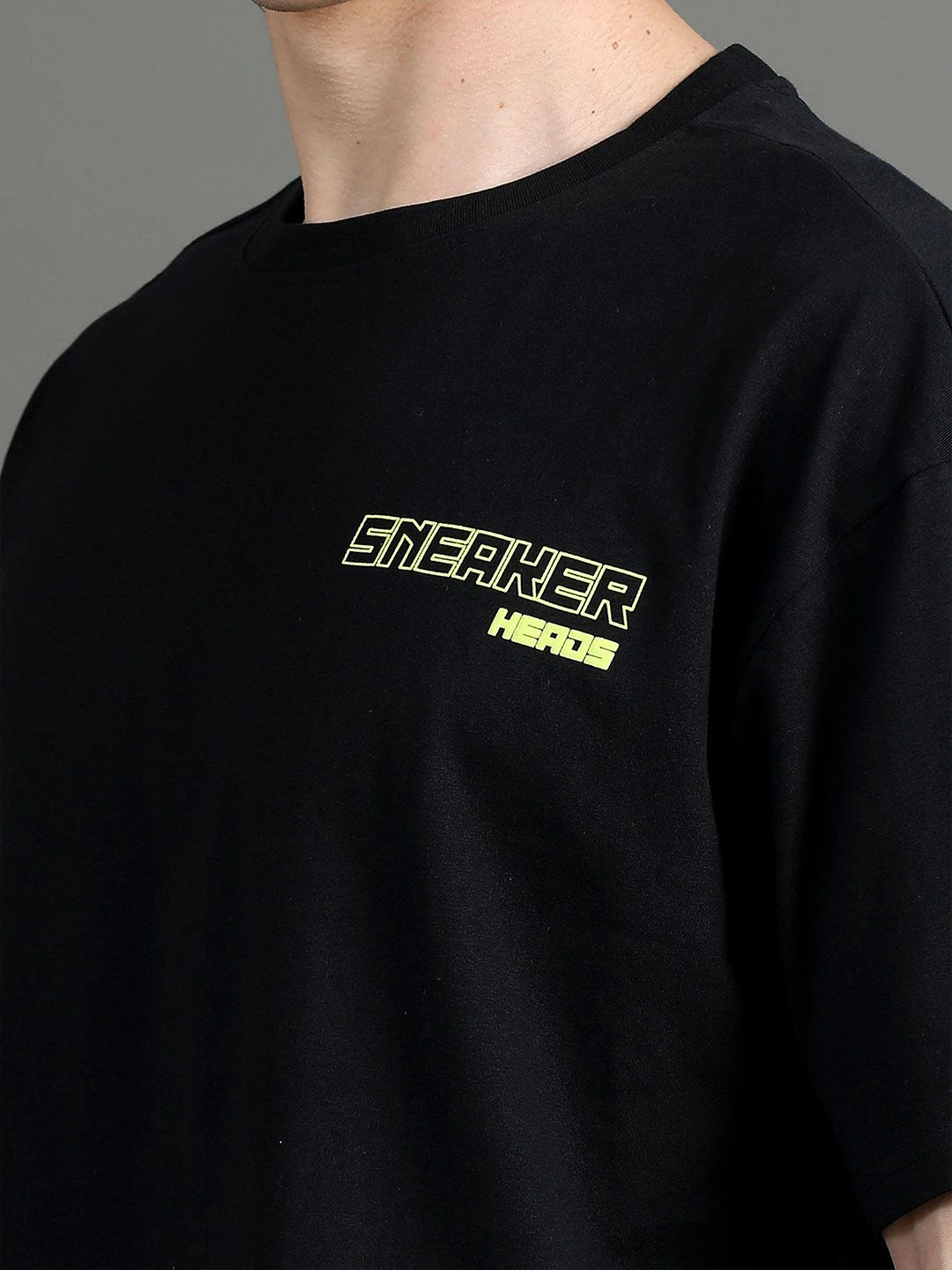 Silisoul Black Oversized Fit Typography Print Cotton T-Shirt