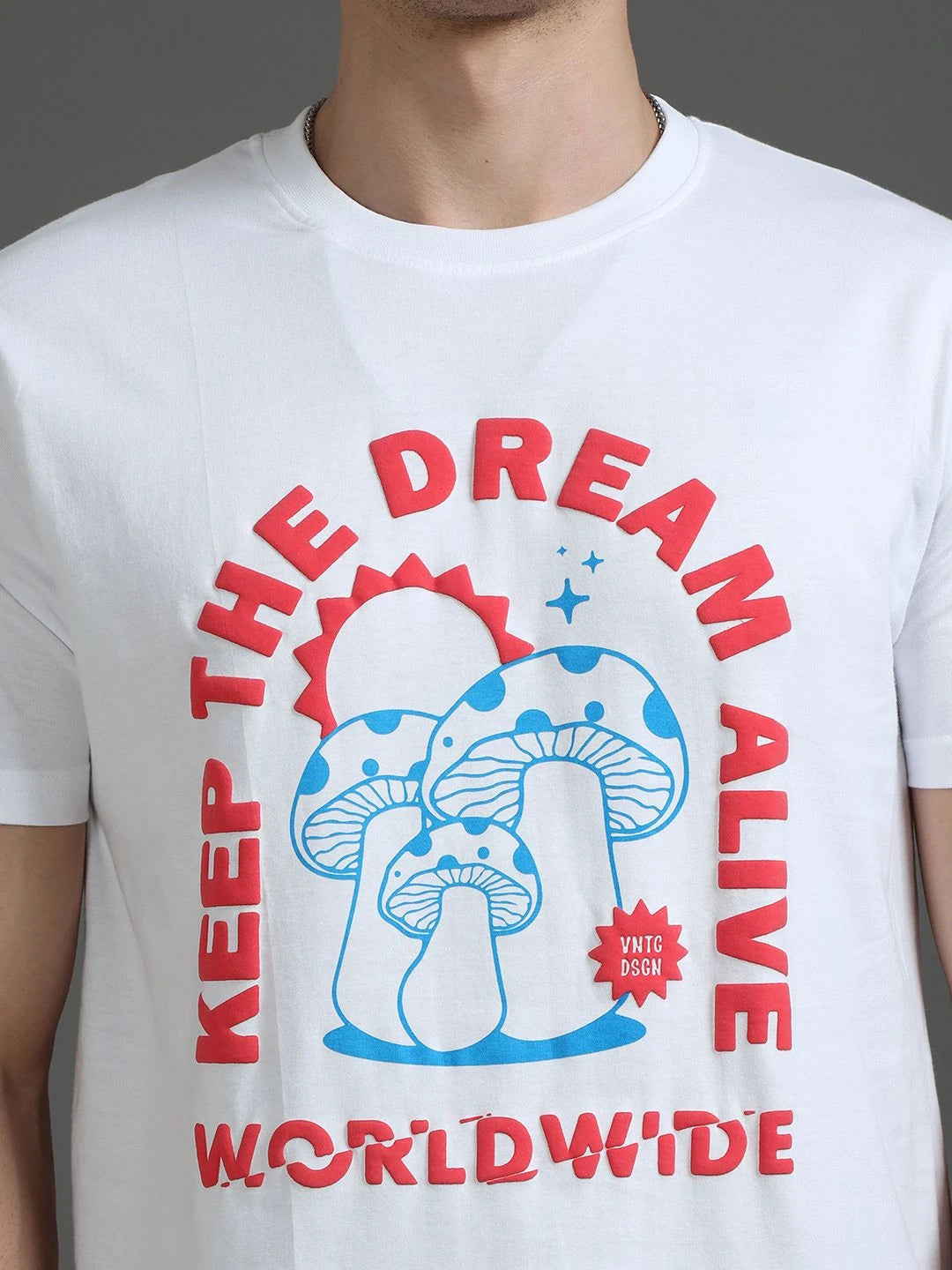 Silisoul White Regular Fit Typography Print Pure Cotton T-Shirt
