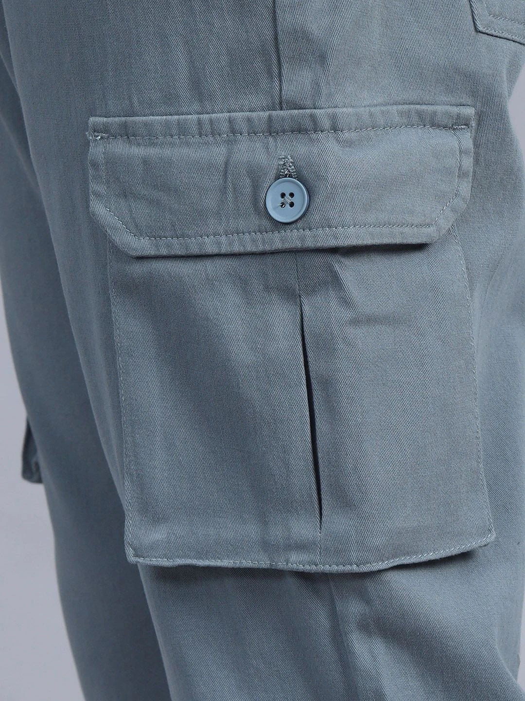 Silisoul Grey Regular Fit Cotton Mid-Rise Drawstring Woven Trousers