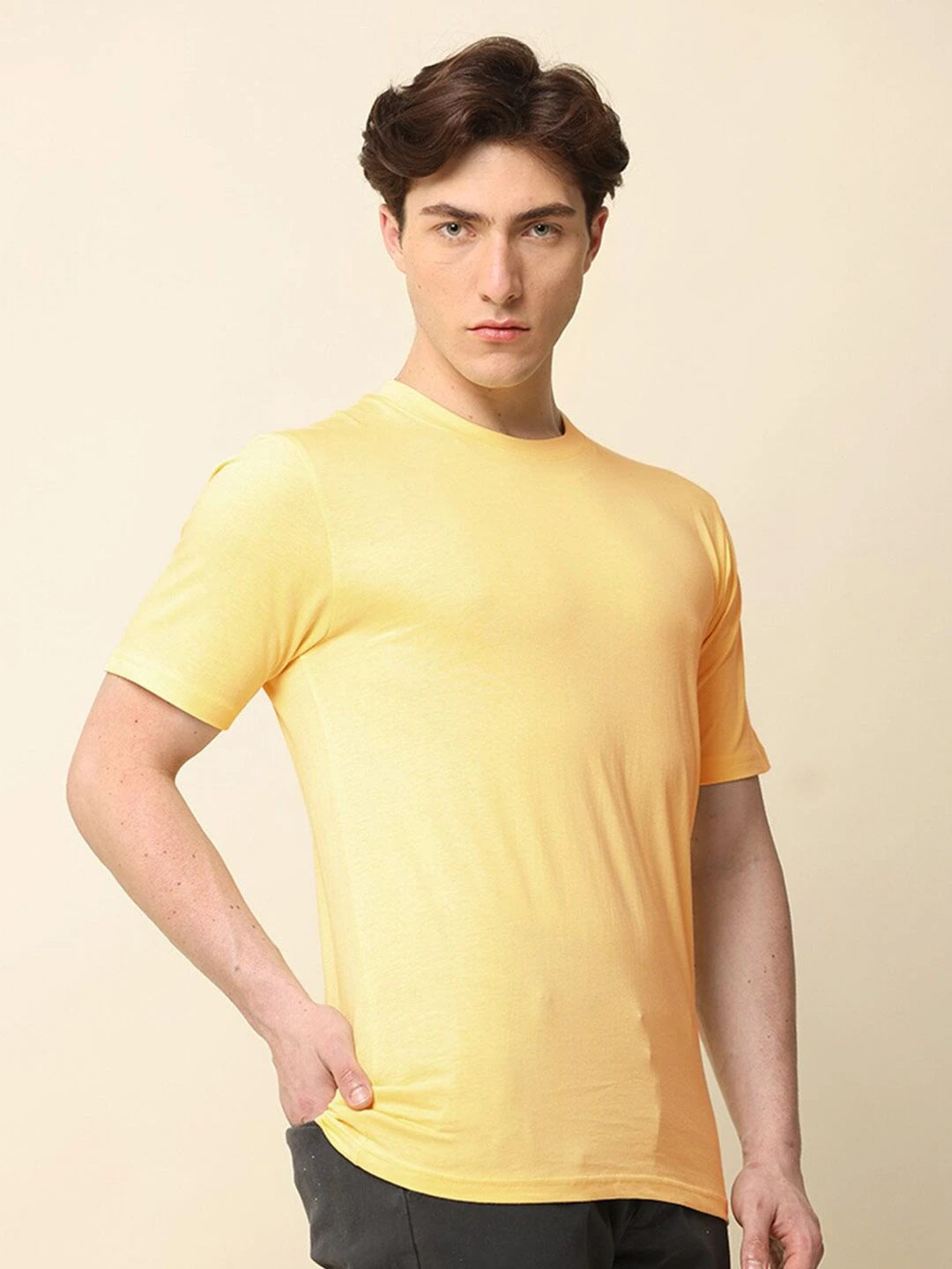 Silisoul Green Regular Fit Cotton Short Sleeves Round Neck T-Shirt