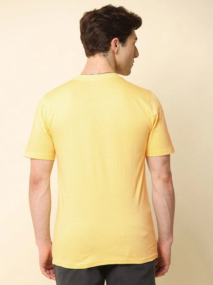 Silisoul Green Regular Fit Cotton Short Sleeves Round Neck T-Shirt