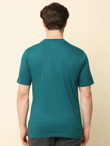 Silisoul Green Regular Fit Pure Cotton Short Sleeves T-Shirt