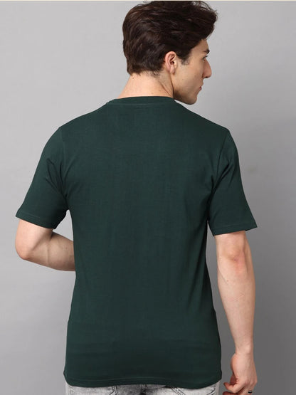 Silisoul Green Regular Fit Pure Cotton Short Sleeves T-Shirt