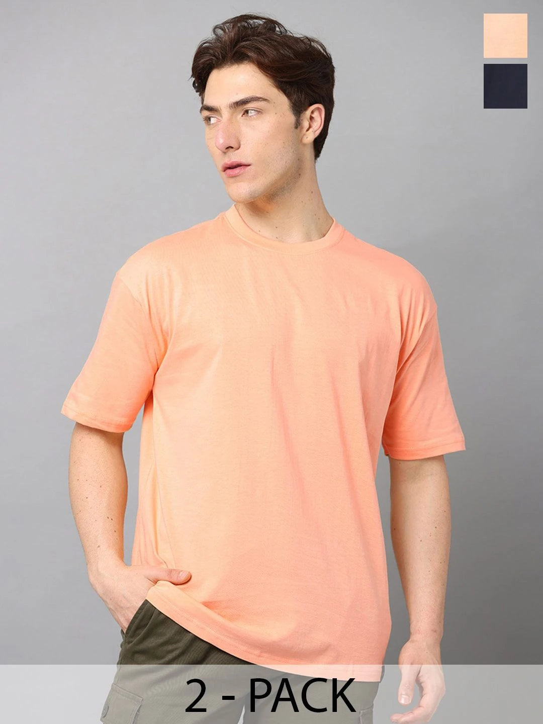 Silisoul Peach Oversized Fit Cotton Short Sleeves Bio Finish T-Shirt