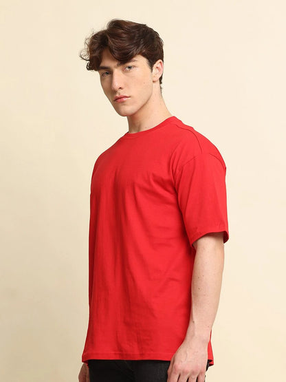 Silisoul Mustard Oversized Fit Pure Cotton Short Sleeves T-Shirt