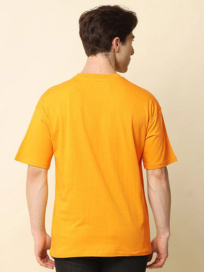 Silisoul Mustard Oversized Fit Pure Cotton Short Sleeves T-Shirt
