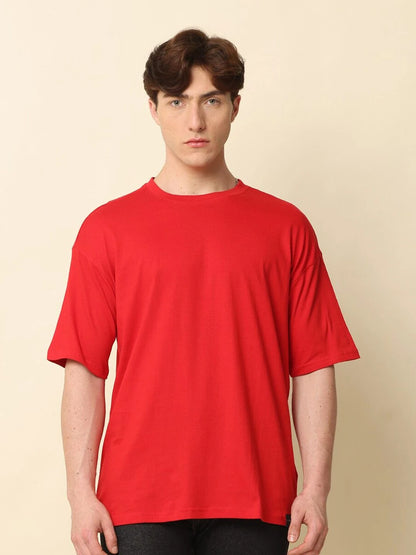 Silisoul Mustard Oversized Fit Pure Cotton Short Sleeves T-Shirt