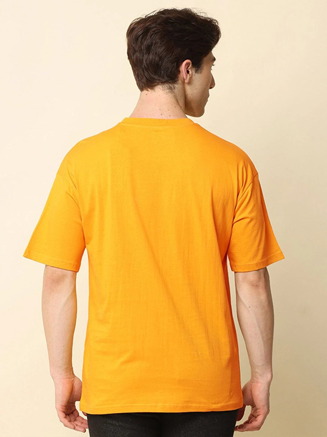 Silisoul Mustard Oversized Fit Pure Cotton Short Sleeves T-Shirt