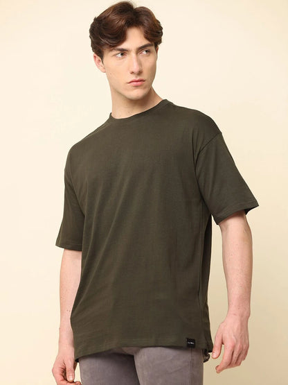 Silisoul Blue Oversized Fit Pure Cotton Short Sleeves T-Shirt