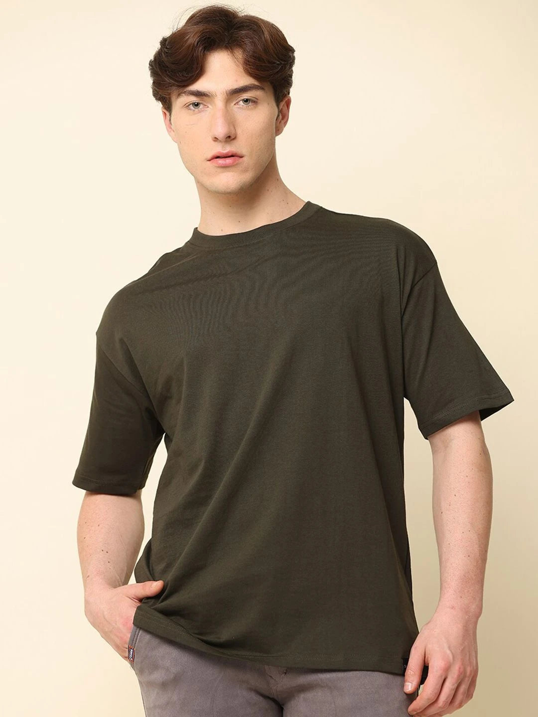 Silisoul Blue Oversized Fit Pure Cotton Short Sleeves T-Shirt