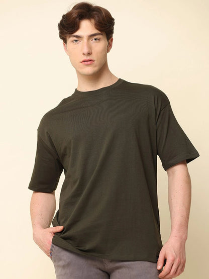 Silisoul Blue Oversized Fit Pure Cotton Short Sleeves T-Shirt