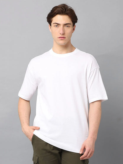 Silisoul Olive Oversized Fit Cotton Short Sleeves Bio Finish T-Shirt