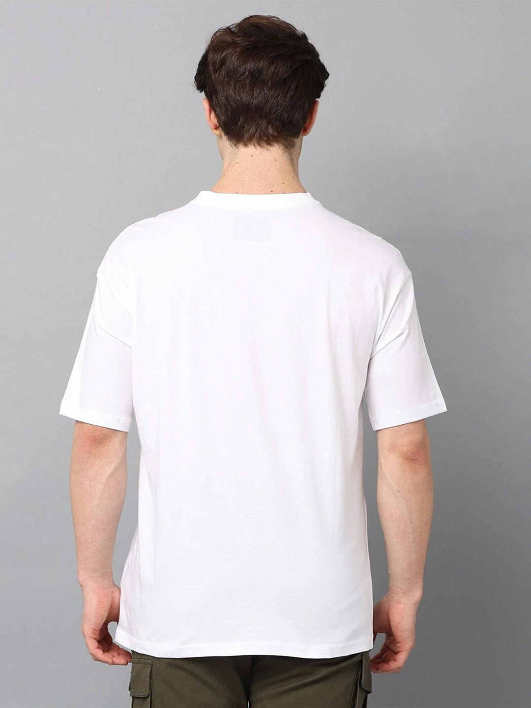 Silisoul Olive Oversized Fit Cotton Short Sleeves Bio Finish T-Shirt
