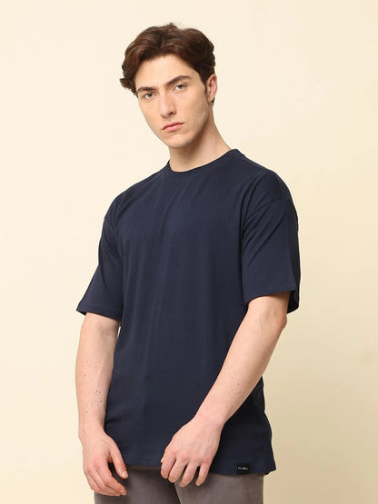 Silisoul Red Oversized Fit Pure Cotton Short Sleeves Round Neck T-Shirt