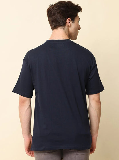 Silisoul Red Oversized Fit Pure Cotton Short Sleeves Round Neck T-Shirt