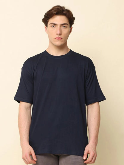 Silisoul Red Oversized Fit Pure Cotton Short Sleeves Round Neck T-Shirt