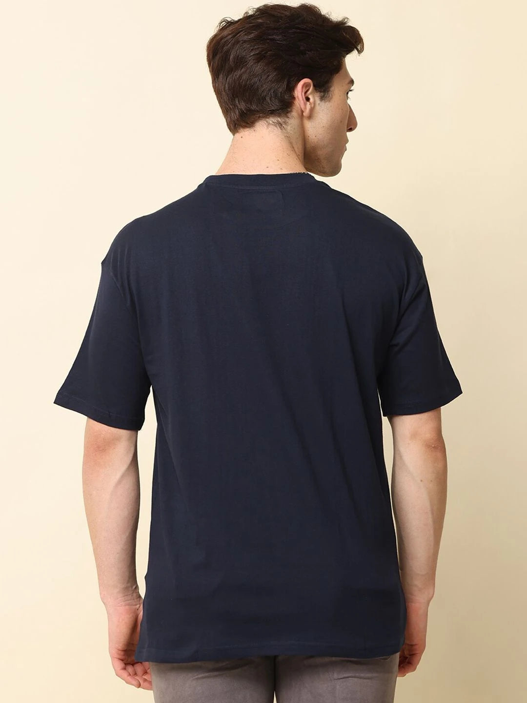 Silisoul Red Oversized Fit Pure Cotton Short Sleeves Round Neck T-Shirt