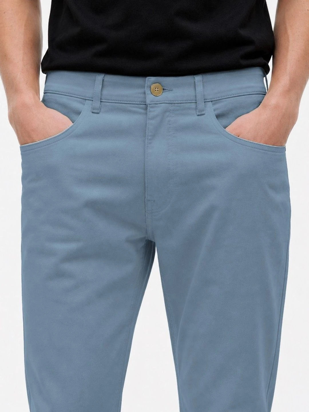 Silisoul Blue Regular Fit Viscose Rayon, Cotton Trousers