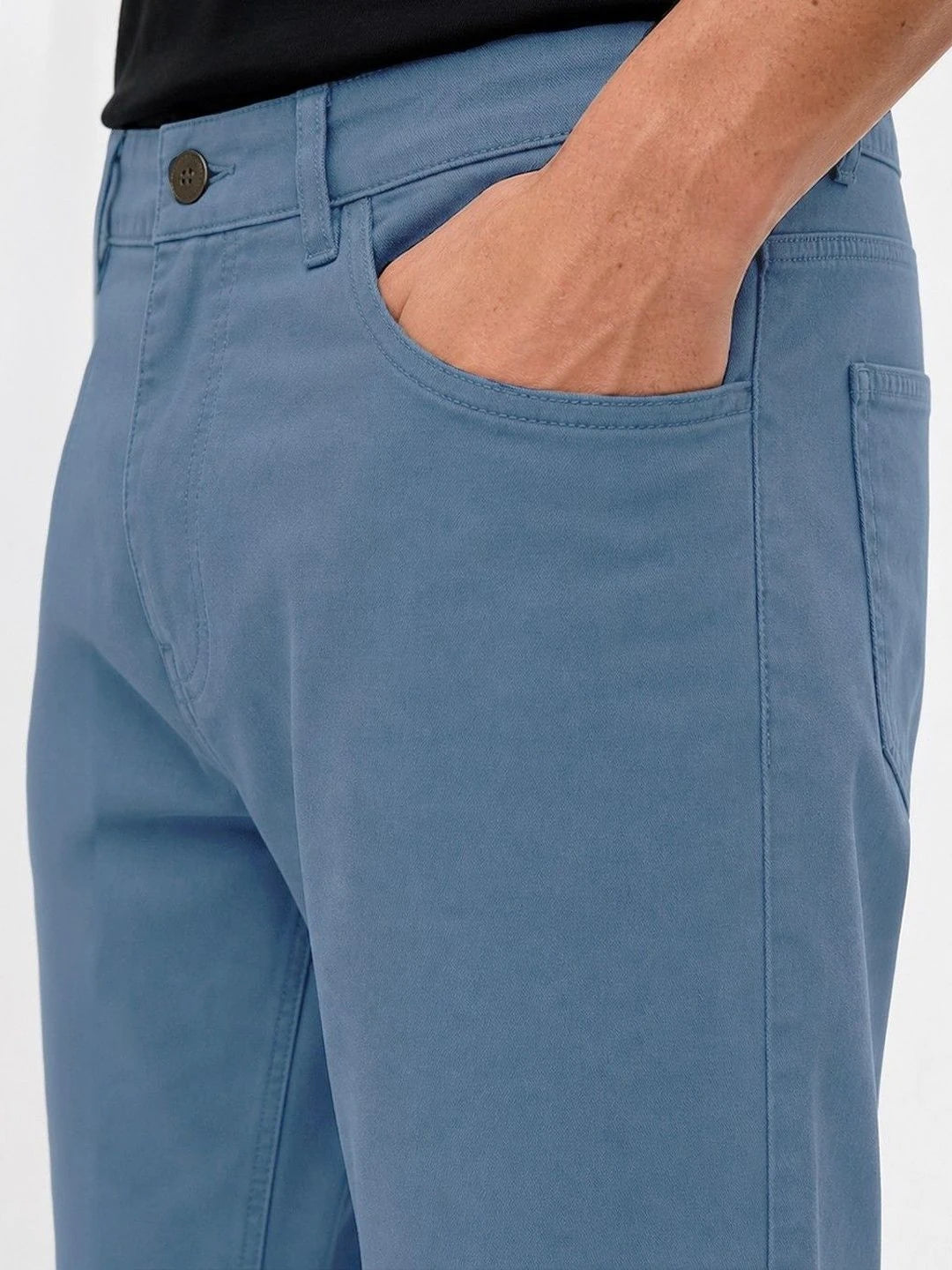 Silisoul Blue Regular Fit Viscose Rayon, Cotton Trousers