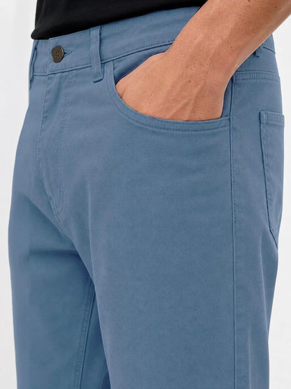 Silisoul Blue Regular Fit Viscose Rayon, Cotton Trousers
