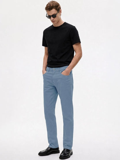 Silisoul Blue Regular Fit Viscose Rayon, Cotton Trousers