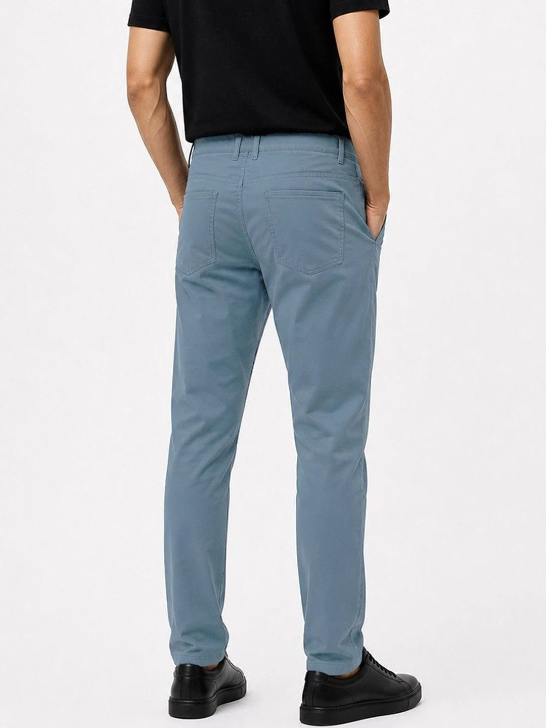 Silisoul Blue Regular Fit Viscose Rayon, Cotton Trousers