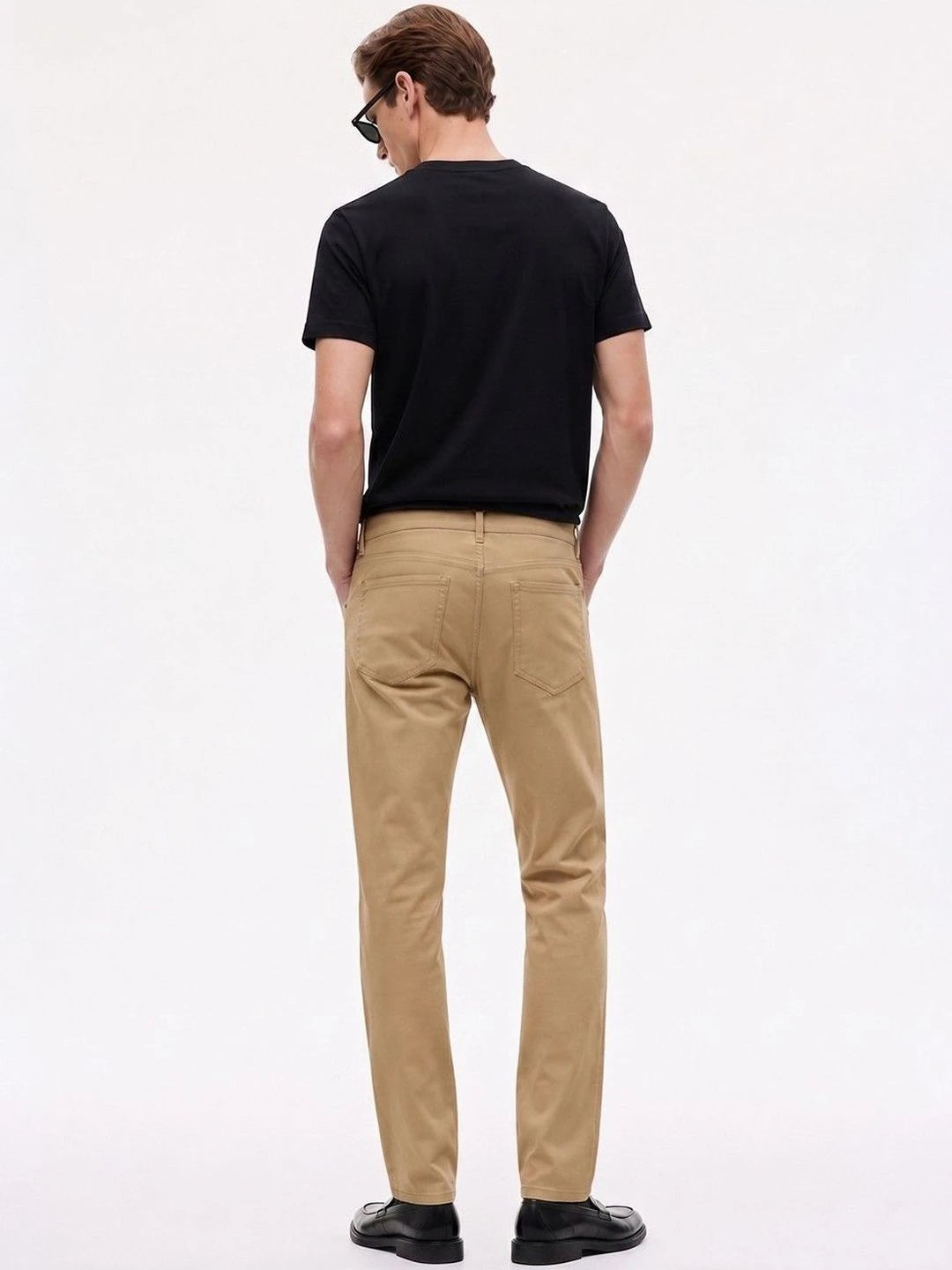 Silisoul Khaki Regular Fit Viscose Rayon, Cotton Trousers