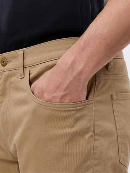Silisoul Khaki Regular Fit Viscose Rayon, Cotton Trousers