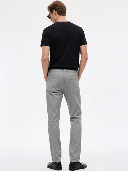 Silisoul Grey Regular Fit Cotton, Viscose Rayon Trousers