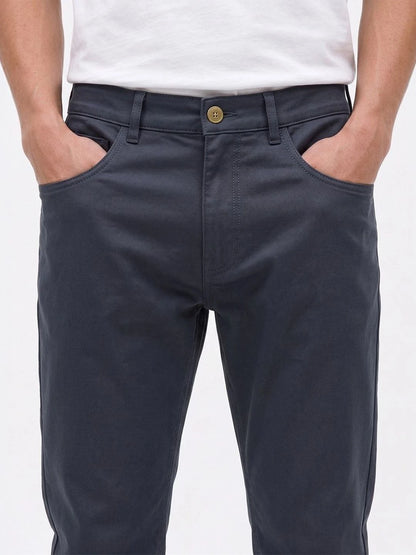 Silisoul Navy Blue Regular Fit Cotton, Viscose Rayon Trousers
