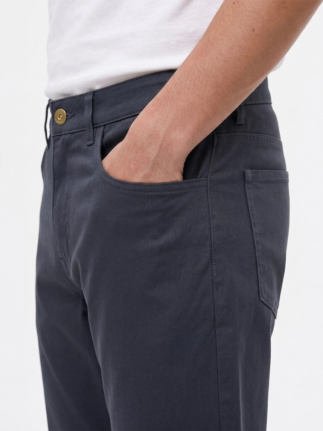 Silisoul Navy Blue Regular Fit Cotton, Viscose Rayon Trousers