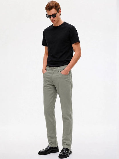Silisoul Lime Green Regular Fit Viscose Rayon, Cotton Trousers