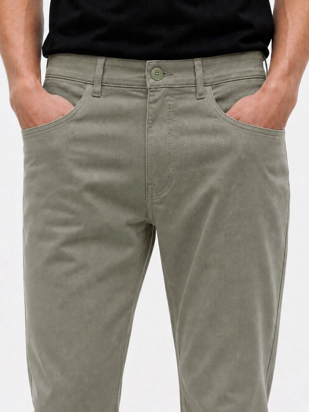 Silisoul Lime Green Regular Fit Viscose Rayon, Cotton Trousers