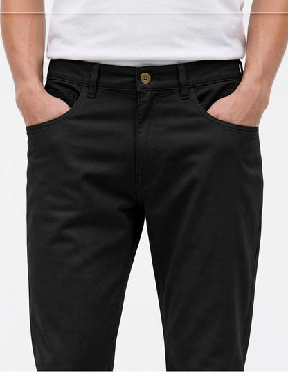 Silisoul Black Regular Fit Cotton, Viscose Rayon Trousers
